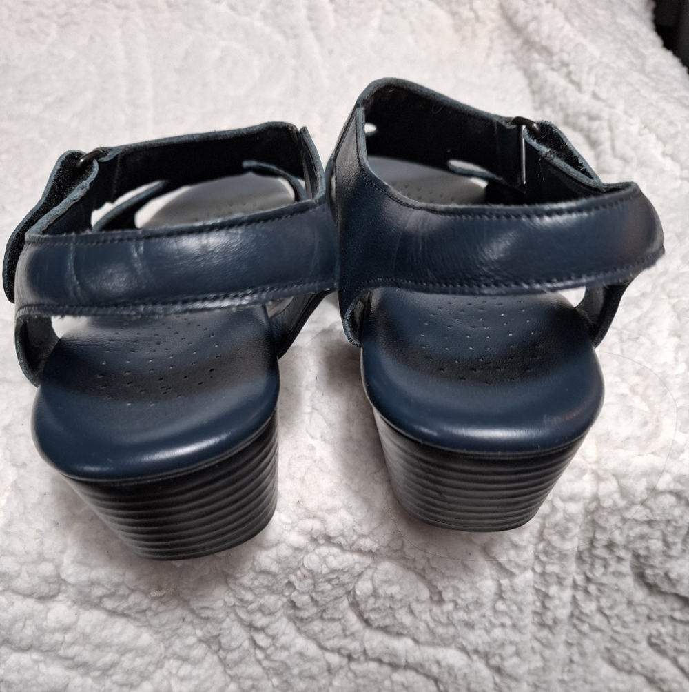 SAS Women's Tripad Comfort Sandals Leather Navy Blue Adjustable Size 7 - Picture 7 of 9